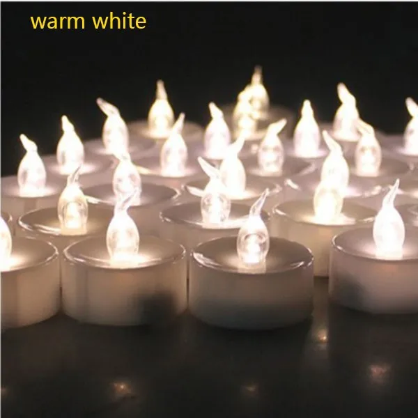 Набор из 12 теплых белых мерцающих декоративных свечей, casamento kaars decoratie Mumlar bougies decoratives