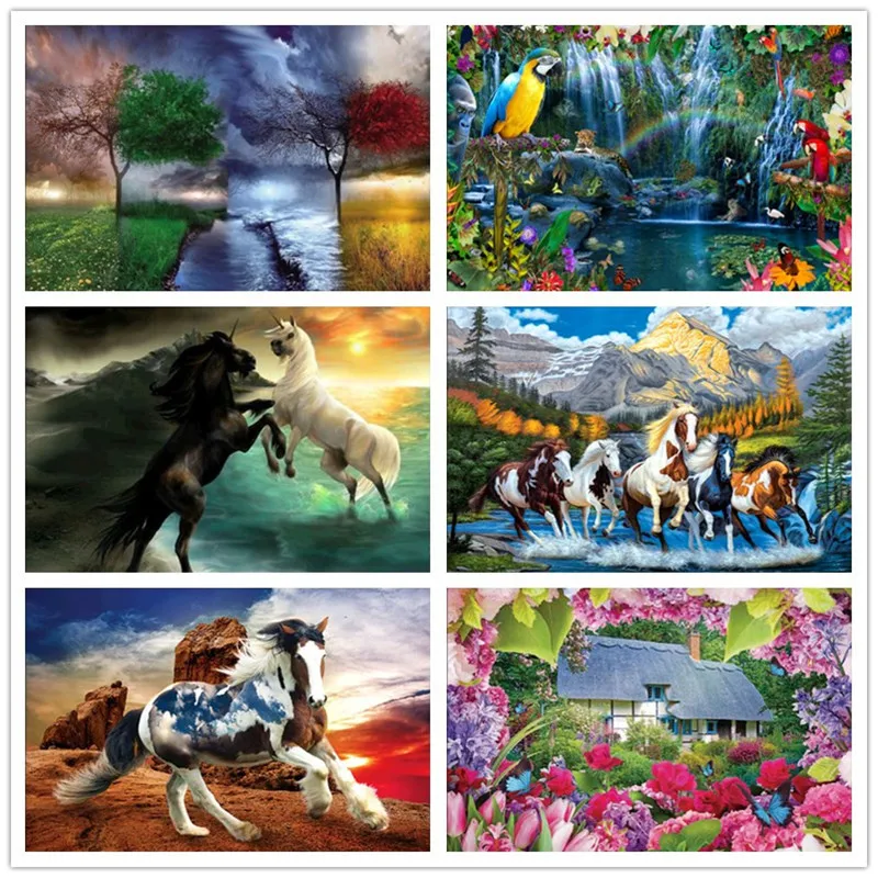 

5D DIY Diamond Painting Landscape Scenery Animal Diamond Embroidery Full Round Mosaic Decoration Embroidery Gift