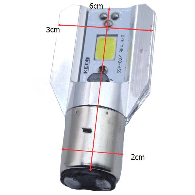 1pc H6 BA20D DC 6V-80V 12W COB LED Motorcycle Hi/Lo Beam Headlight Bulb White