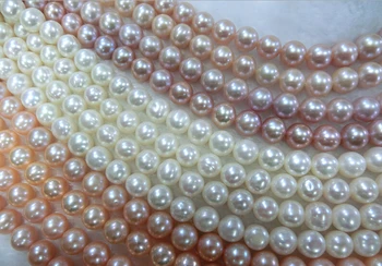 

Wholesale And Retail 8-9mm Fresh Water Shell Pearl Is Nearly Round The Perfect 38-39CM Pearl Chain For Making Jewelry Necklaces