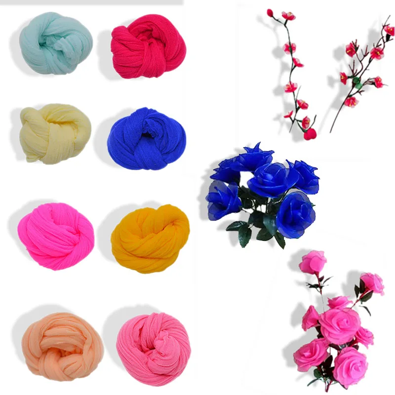 5pcs Multicolor Tensile Nylon Stocking Flowers DIY Flower Making