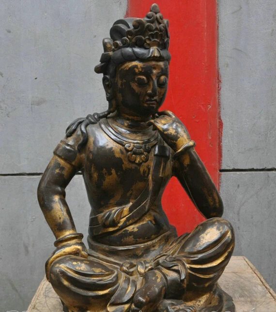 

xd 003300 24 Tibetan Bronze Comfortable Buddism godness Guanyin Amitabha Buddha Statue