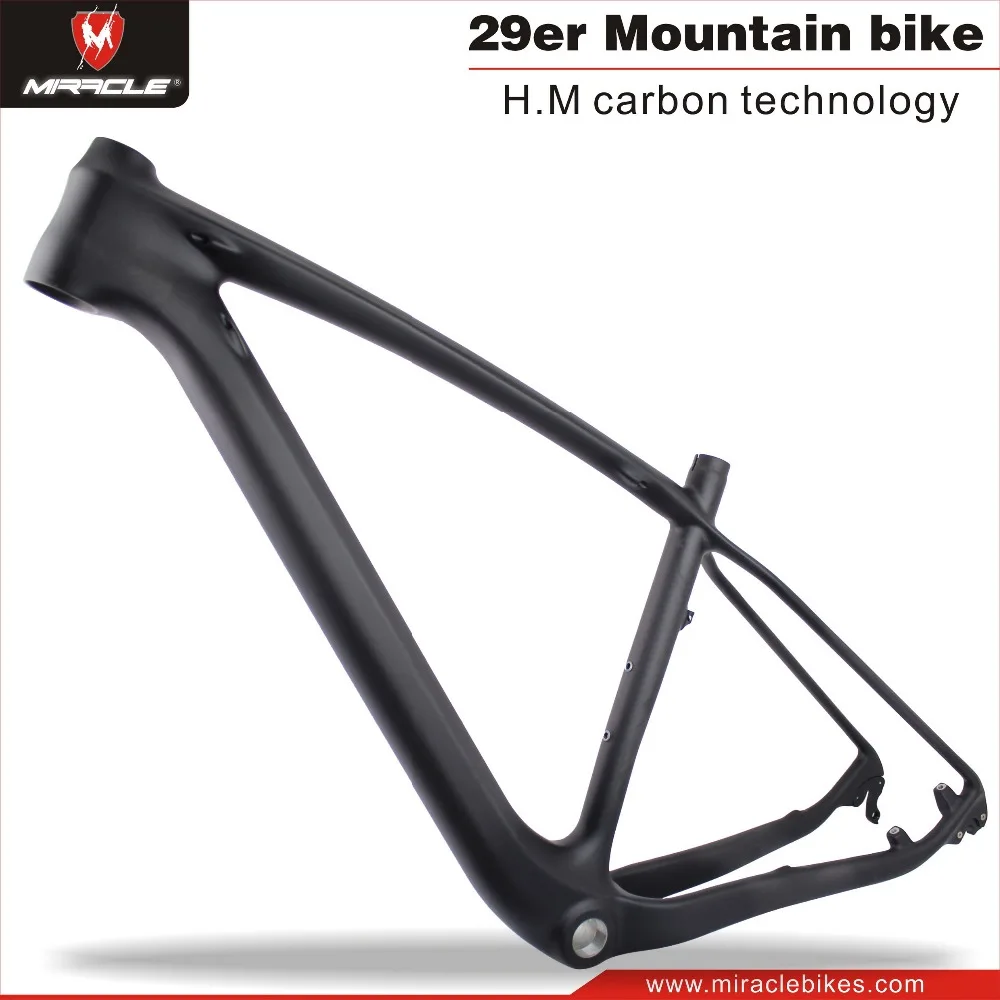 Discount MIRACLE BIKES Full Carbon UD Matt 29ER MTB Mountain Bike Frame hard tail MTB frame BSA or BB30 5