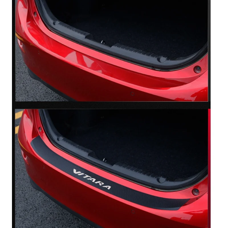 

PU leather Carbon fiber Styling After guard Rear Bumper Trunk Guard Plate Car Accessories For SUZUKI Vitara