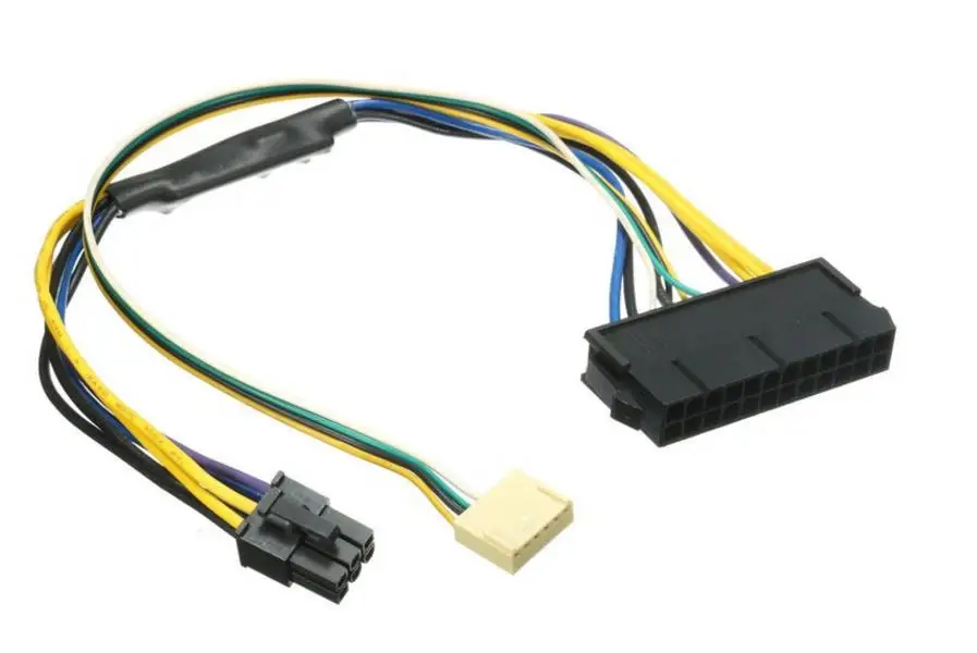 

1pcs 24Pin to 2 Port 6Pin 18AWG 30cm SFF Mainboard Adaptor Power Cable For HP Z220 Z230 ATX PSU Supply Connector 24P To 6P