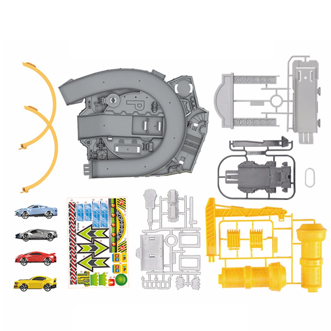 2-в-1 катапульта + 4 автомобиля Имитация Автостоянка следить шить игрушки с сплава автомобиля игрушки для детей