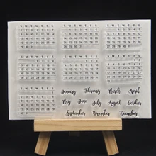 ZFPARTY календарь прозрачный силиконовый штамп/печать для DIY скрапбукинга/фото декоративная открытка для альбома