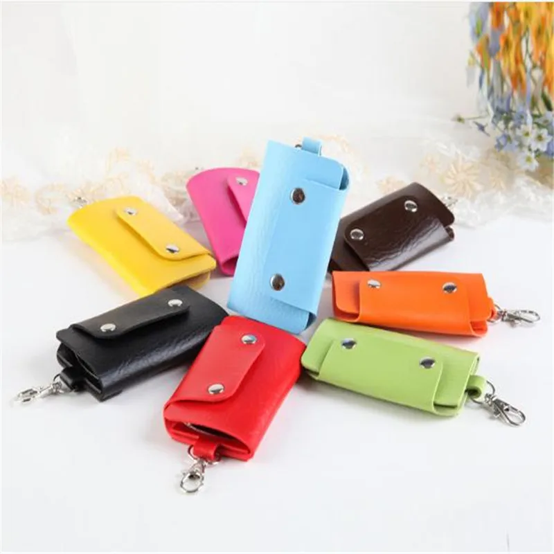 

Key Holder Keychain PU Leather Men Car Key Holder House keeper Organizer Women Candy Covers Case Mini Bag Promotional Gifts