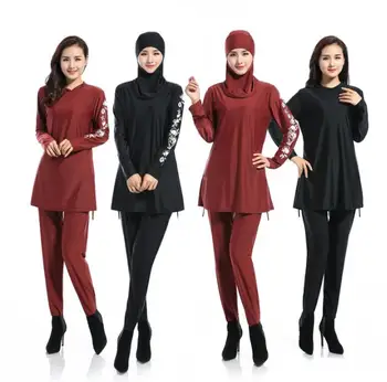 

4 Colors Muslim Arabic Woman Swimwear Islamic Sun-proof Swimsuits Muslim Sandbeach Costume Plus Size Swimsuits