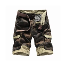 Мужские шорты с карманами камуфляжные карго шорты для мужчин прямые мужские бермуды верхняя одежда камуфляж военный дизайн без пояса