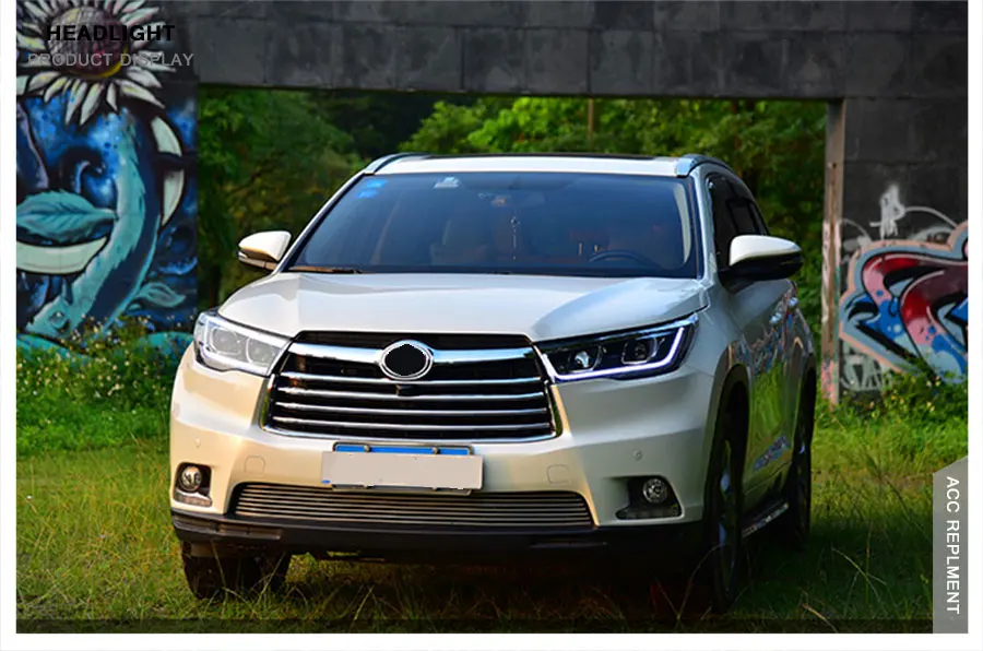 2 шт светодиодный фары для Toyota HIGHLANDER 2015 на светодиодный огни автомобиля глаза ангела xenon HID комплект протовотуманная подсветка Габаритные