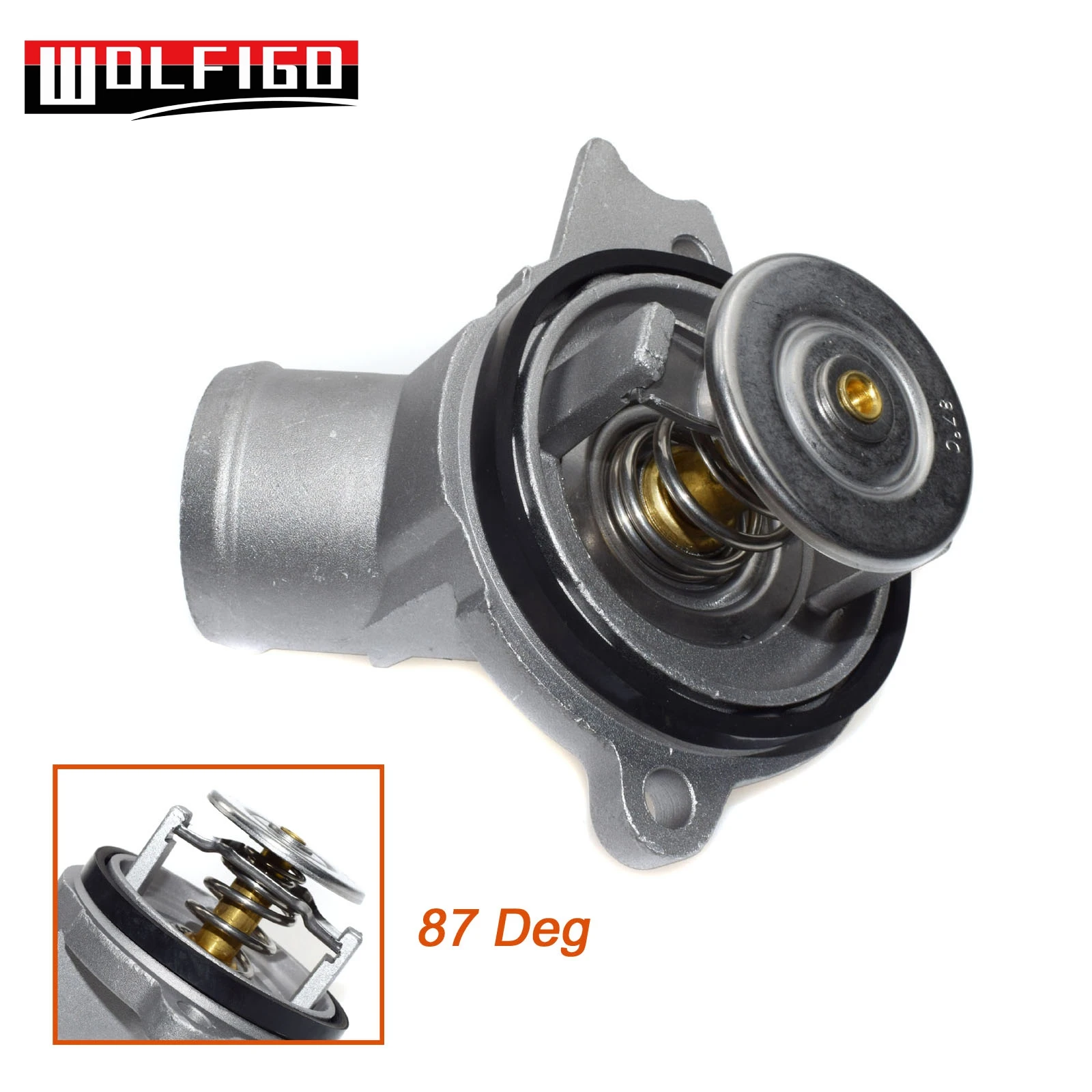 

WOLFIGO New Engine Coolant Thermostat Assembly with Gasket Seal For Mercedes-Benz C240 W203 W211 W639 1122000015,TH31887G1