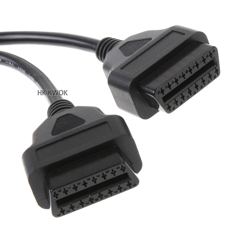 Новый 16 контактный Штекерный и двойной гнездовой Y кабель OBD2 OBDII разветвитель