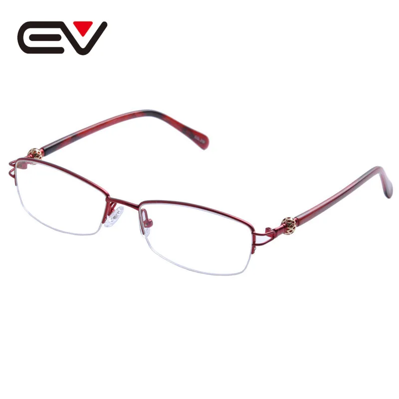 

New Fashion Women Metal Half Rim Glasses Frames Clear Lens Optical Eyeglasses Frames titanio gafas sin montura marco EV1354