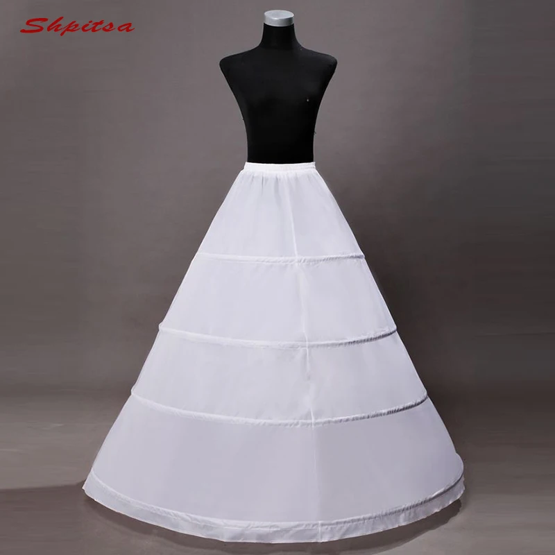 Белые 4 нижние юбки с фижмами для свадебного платья пышный женский пышный подъюбник кринолин Pettycoat юбка-обруч