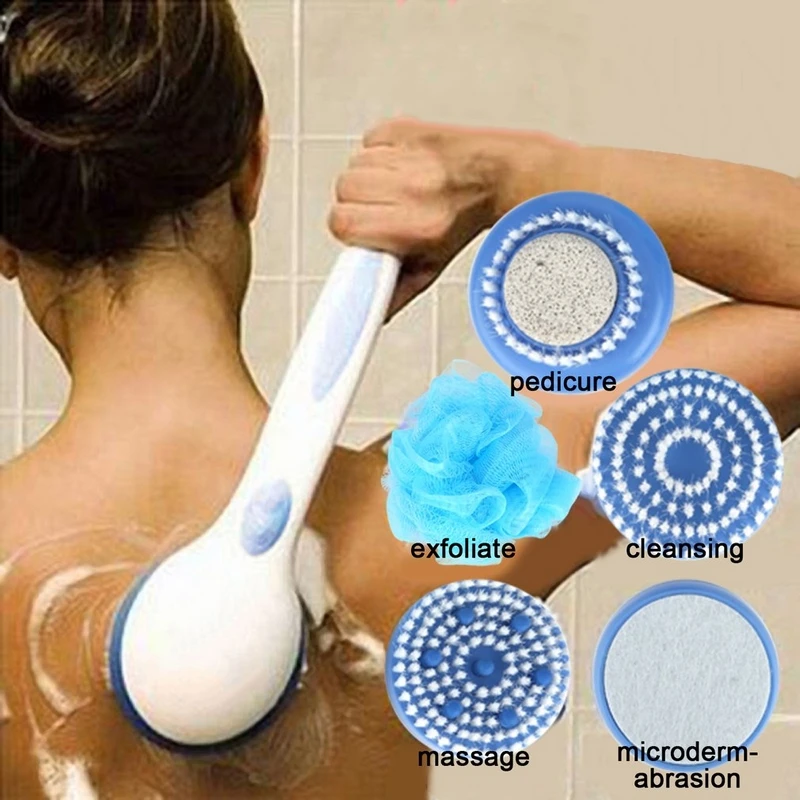 5 in 1 Electric Bath Shower Brush Body Bath Shower For Back Long
