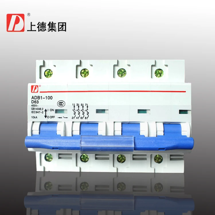 

Group of small air switch on/on/off circuit breaker DZ47-100 4P D63A current