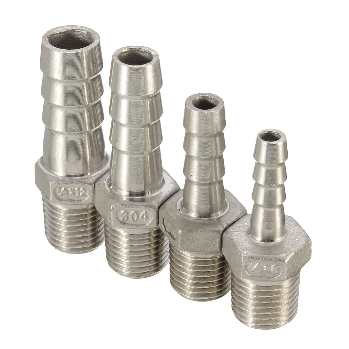 Accesorios de tubo de rosca macho de 1/4 pulgadas conector de cola de manguera de Barb herramientas de hogar NPT de acero inoxidable
