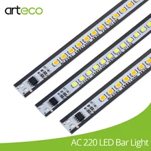 10 шт. 49 см светодиодный светильник SMD2835 72 светодиодный s 220 В ультра тонкий алюминиевый без необходимости драйвер светодиодный светильник с жесткой полосой белый, теплый белый