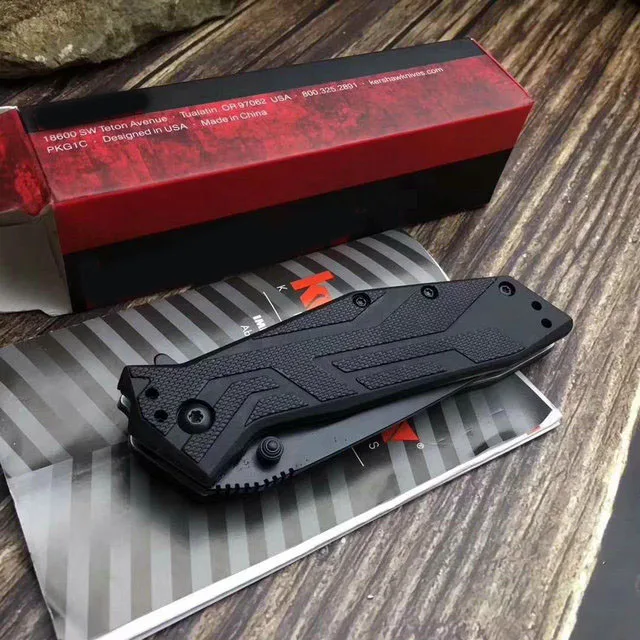 Новейшее качество OEM Kershaw 1990 8cr13Mov лезвие черное стекло заполненное нейлоновой ручкой тактический складной нож Походный карманный нож