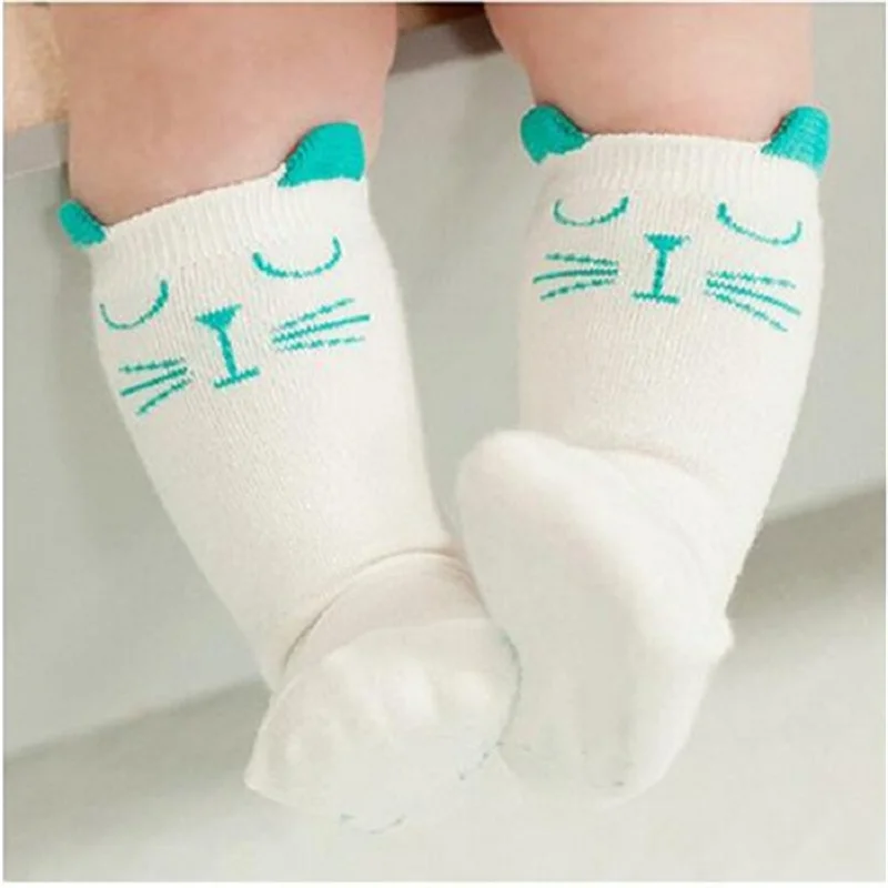 1 пара унисекс милые носки из хлопка с изображением лисы для малышей Носки до колена для девочек и мальчиков детские носки для малышей с изображением животных мягкий хлопковый для младенцев Носки от 0 до 3 лет - Цвет: 3