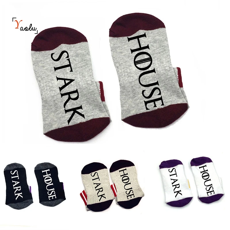

Game of Thrones sock House Stark cotton unisex Sock Slippers ankle socks funny quote Get Lucky sock