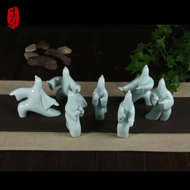 تاي تشي السيراميك يعني شخص المنزلية الحيوانات الأليفة الكونغ فو طاولة شاي تأثيث المقالات خزانة غرفة الجلوس الزينة الحرف اليدوية