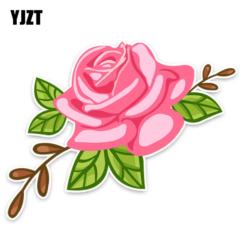 YJZT 14,5*11,6 см Розовые розы Декор Автомобильные наклейки бампер 11A1245
