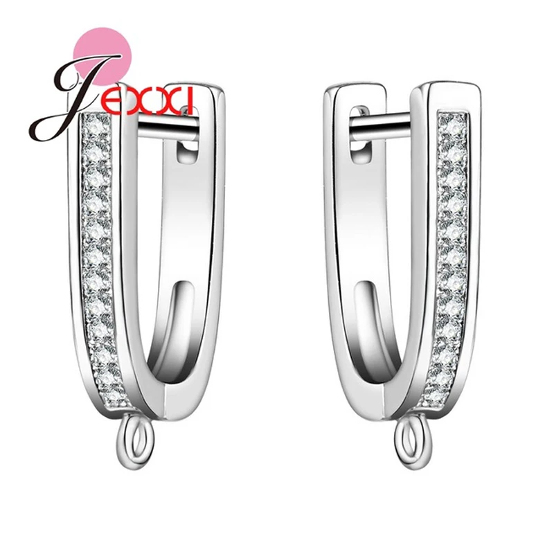 Nuovo Arrivo 925 Sterling Silver Monachelle Orecchini Gioielli Fai Da Te Che Fanno Gli Accessori Che Trovano Una Coppia 2 Pezzi Impostazione Bianco Cr