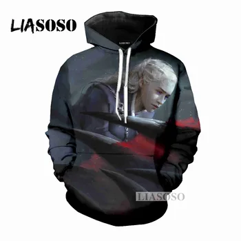 

LIASOSO 2019 Latest Fashion Hooded Men's and Women's Hoodie TV Drama Right Game 3D Print Hoodie Fashion Designer Clothing D074