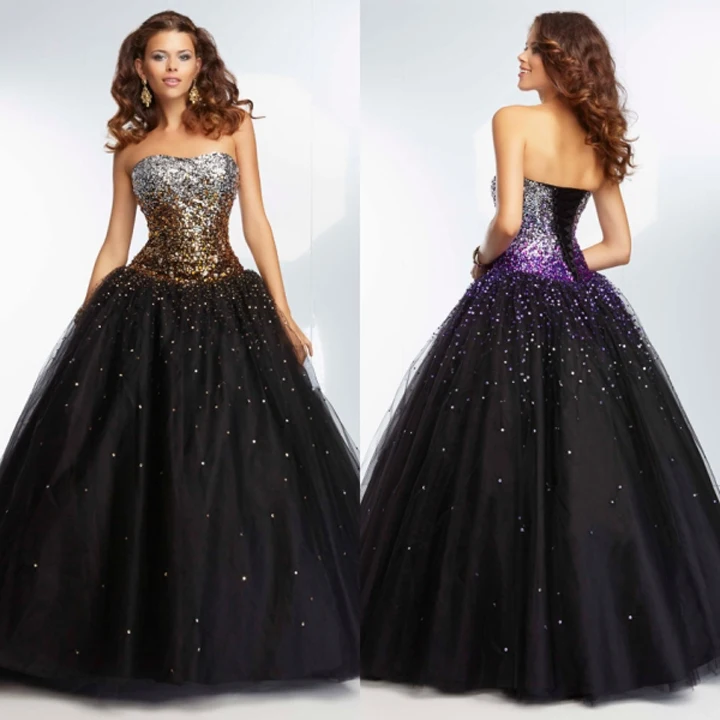 Ombre Beading On Tulle Strapless Corset Top New Arrival 2015 Black