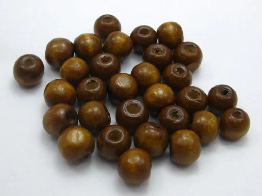 

100 Coffee 12mm Round Wood Beads~Wooden beads