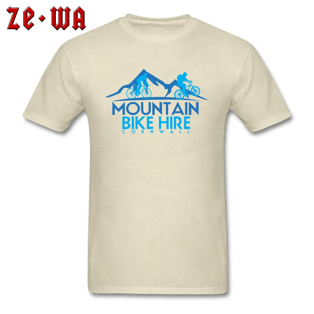 Mountain Biker Logo T-shirts High Quality Short Sleeve Street 100% Cotton Round Neck Young Tees Unique T Shirts Summer Autumn Mountain Biker Logo beige
