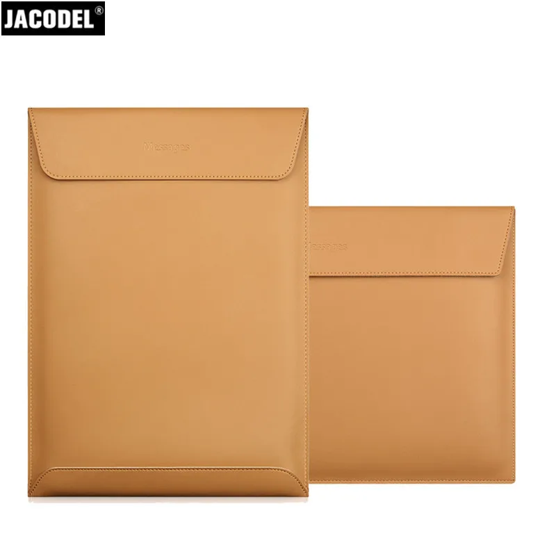 Jacodel Genuine Leather Laptop Sleeve Bag for Macbook Air 11 12 13 Pro 13 15 portable Notebook Sleeve Case Leather Message Bag