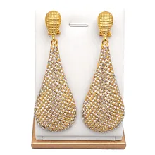 Oro di cristallo orecchino della vite prigioniera del pendente di nuovo disegno delle donne ciondolano l'orecchino Orecchini A Pendaglio