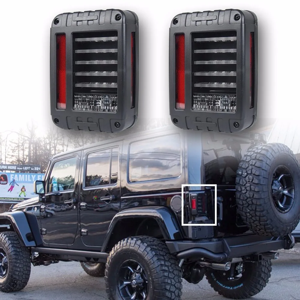

JK Wrangler 2007-2016 LED Brake Reverse Parking Backup Tail Lights Kit Daytime Running Lights,Pair
