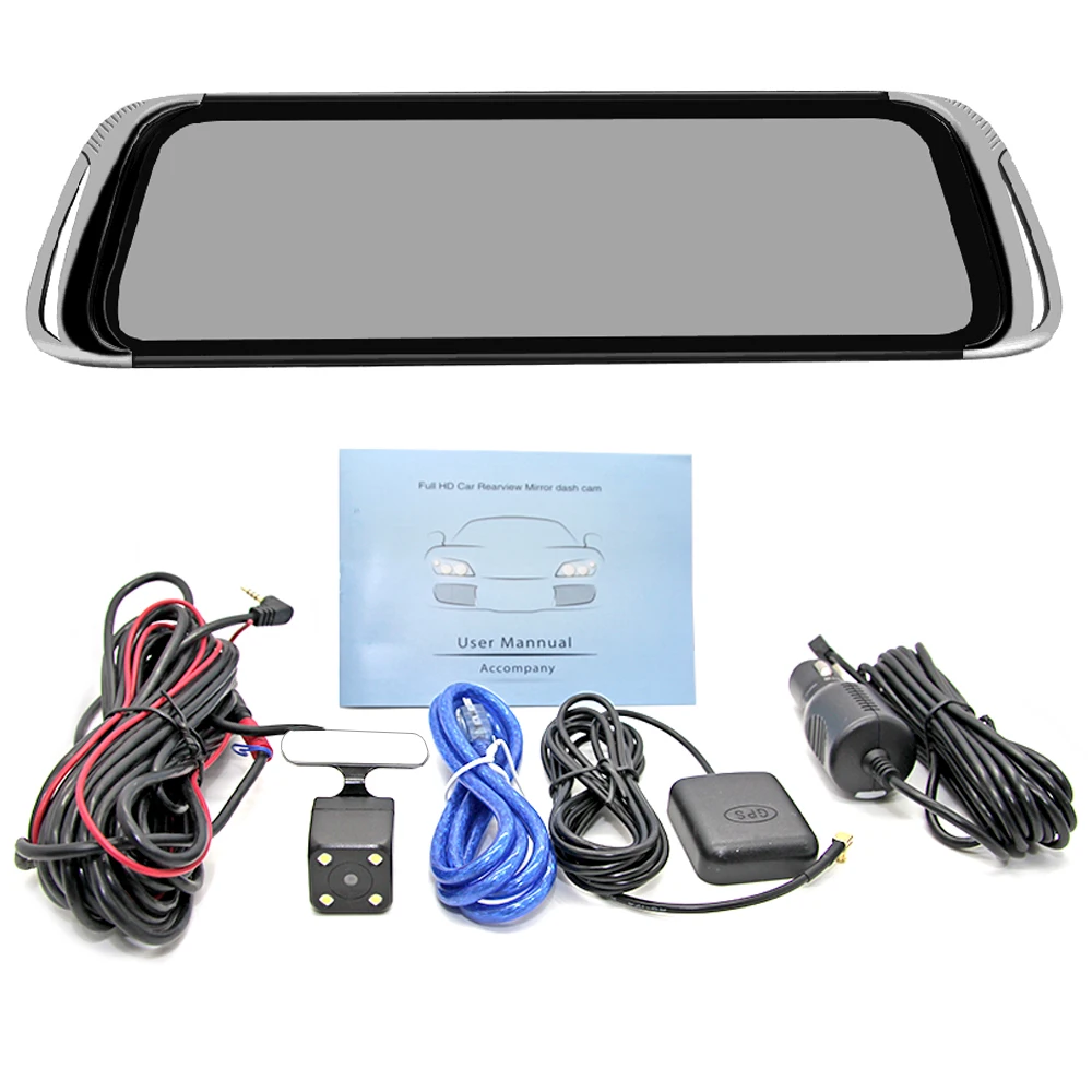 Зеркало заднего вида Bluavido 4G 10 дюймов IPS DVR ADAS Android GPS навигация FHD 1080P двойной