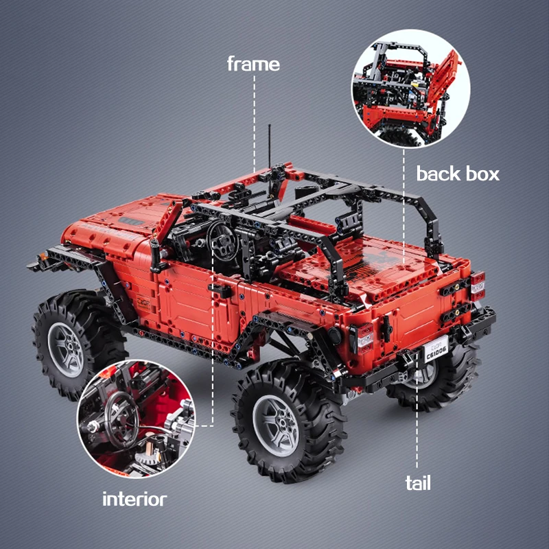CADA пульт дистанционного управления Jeep Wrangler Car Technic Adventurer Строительные блоки Набор кирпичей детские игрушки для мальчиков развивающие подарки на день рождения