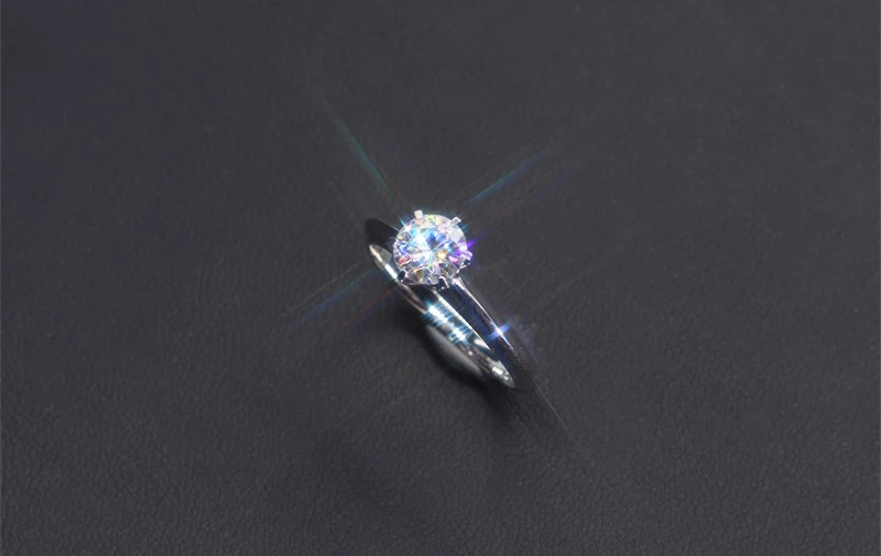 Lose Money 99% OFF! Fine Jewelry Original Natural 925 Silver Rings Solitaire 6mm 1ct Sona CZ Stone Wedding Rings For Women RL003