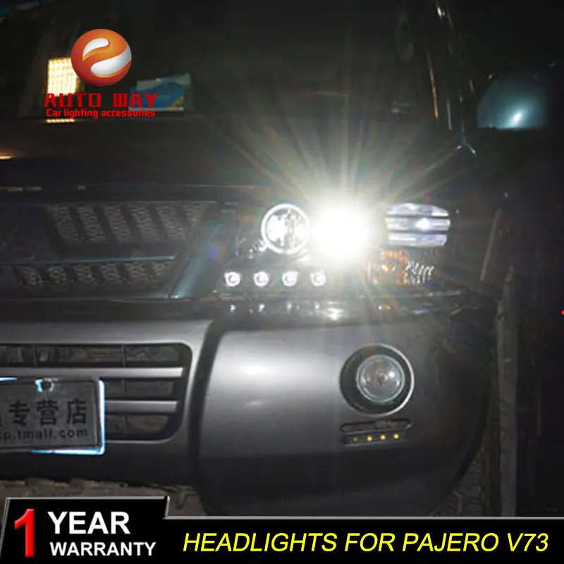 Автомобильный Стайлинг, Головной фонарь, чехол для Mitsubishi Pajero V73, фары, светодиодный Pajero V77, фары DRL, линзы, двойной луч, биксенон, HID