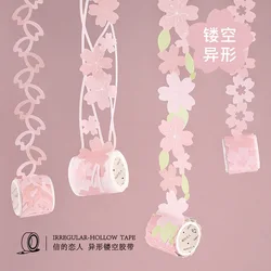 The latest 4 Cherry Blossom Hollow Series Stationery Tape, Handbook Diary DIY Photo Frame Birthday Gift Box Decorative Tape The latest 4 Cherry Blossom Hollow Series Stationery Tape, Handbook Diary DIY Photo Frame Birthday Gift Box Decorative Tape