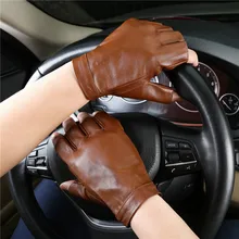 Fashion Goatskin Half Finger Gloves Men Locomotive Motorcycle Semi-Finger Genuine Leather Glove Free Shipping