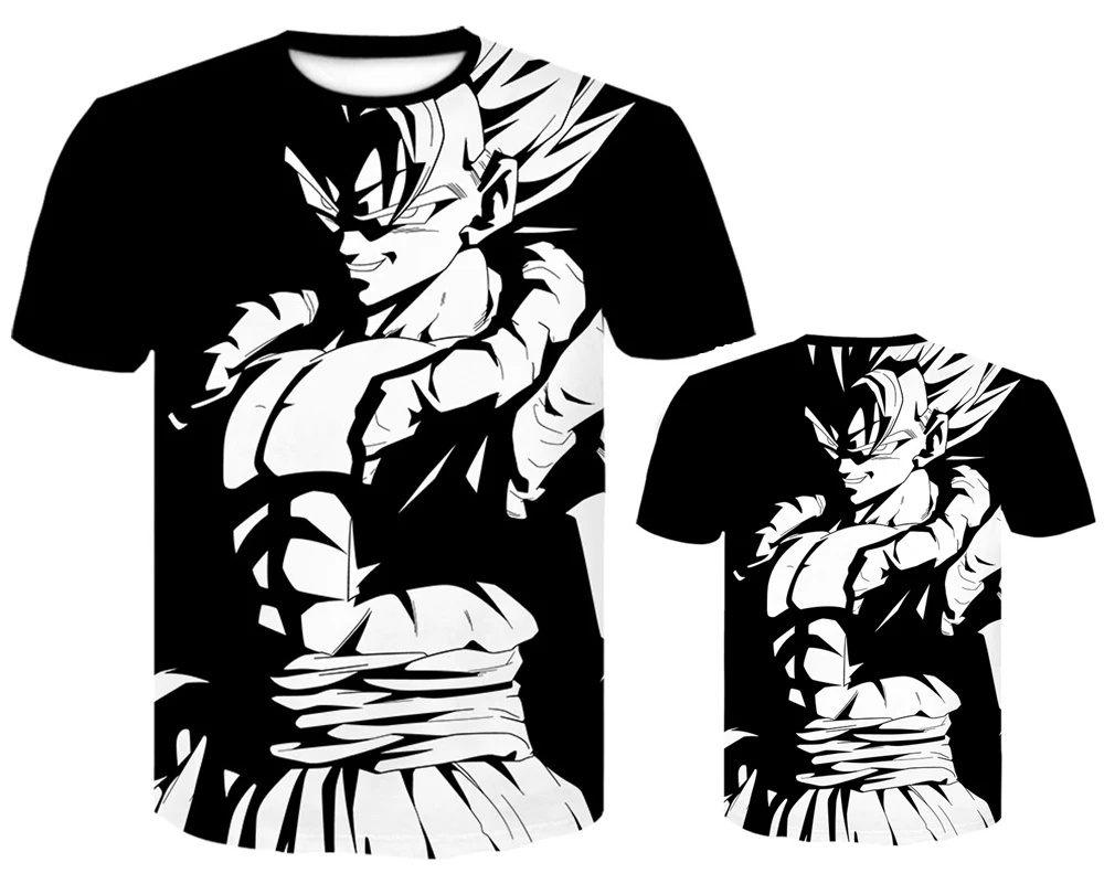 Аниме Dragon Ball Z Super Saiyan 3D футболка Гоку летние модные футболки для мужчин/мальчиков Забавный принт мультфильм футболка плюс размер XS-XXL