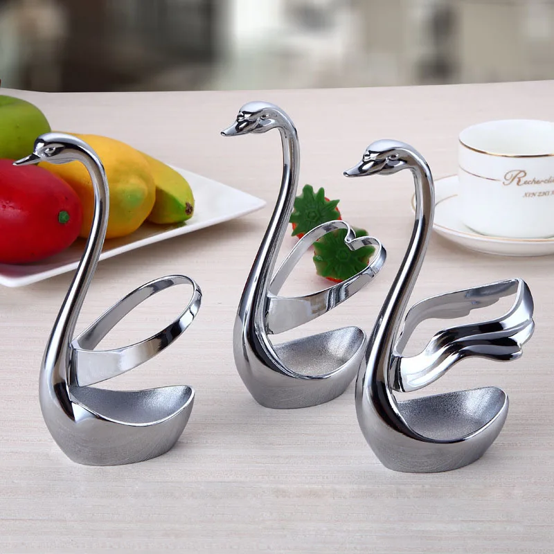 

1PC Stainless Steel Swan Holder Fork Dinnerware Set Stand Holder Dinnerware Set Holder Wedding Party Decoration Home Decoration9