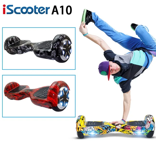 Cheap 2016 iScooter hoverboard 2 Wheel self Balance Electric scooter Hip-hop Graffiti with LED 7inch Smart steering-wheel Skateboard