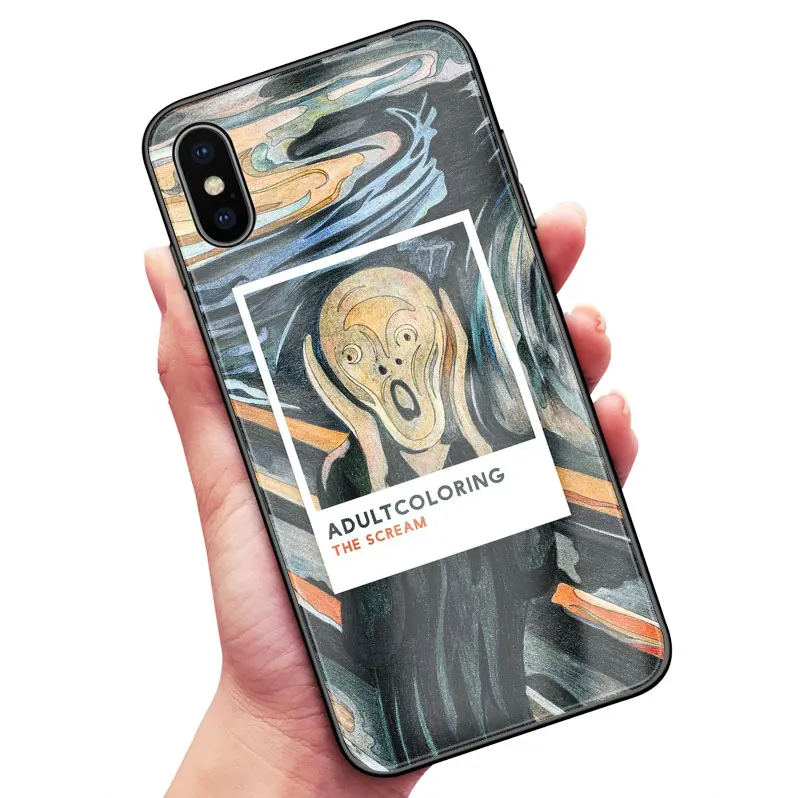 Чехол для телефона из закаленного стекла The Scream Edvard Munch мягкий силиконовый чехол