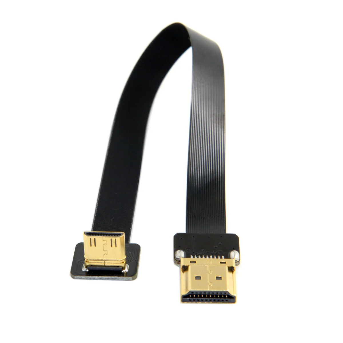 

CYDZ FPV 90 Degree Up Angled FPV Mini HDMI Male to HDMI Male FPC Flat Cable for FPV HDTV Multicopter Aerial Photography 20cm