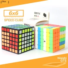 Мою Weishi GTS 6x6x6 Magic Cube Скорость черный/Stickerless профессиональный куб головоломки Мэджико Cubo 6 слоя 6x6 wca гладкой игрушка для малыша