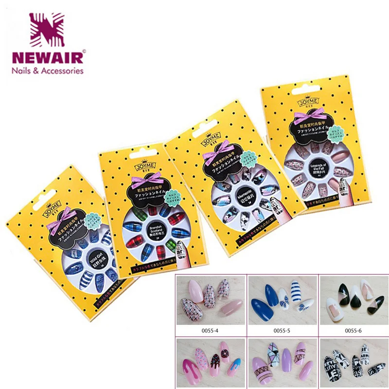 

24 sets Cheap False Nails Stiletto Nails 24 Faux Ongles Full Cover Fake Nails Colored Tips For Nail Wholesale High Quality