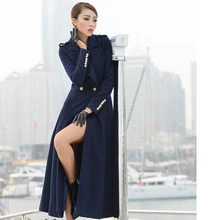 Nice New Winter Coats women’s Fashion turn-down Collar Woolen Long Double Breasted Overcoat Outerwear Clothing Plus Size S2616